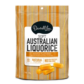 Soft Australian Mango Licorice (8-Pack) - Darrell Lea (8) 7oz Bags - NON-GMO, NO HFCS, Vegetarian & Kosher - America's #1 Soft Eating Licorice Brand!