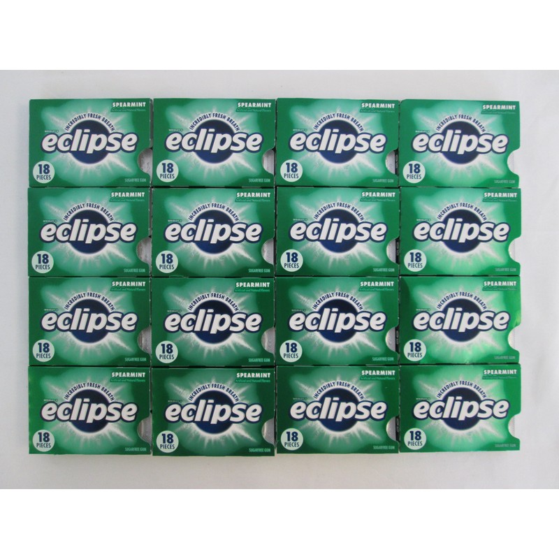 Eclipse Spearmint, Sugar-free Gum: 16 Pack of 18 Pieces