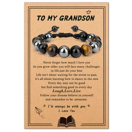 Grandson Gifts,Gifts for Teenage Boys,Boys' Bracelets,Presents for Grandson,Gifts for Granson from Grandparents,Grandson Bracelet,Grandson Bithday Gifts,Christmas Grandson Gifts,Graduation Gifts