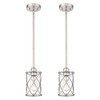 Osimir Brushed Nickel Pendant Lights Kitchen Island 2 Pack, Mini