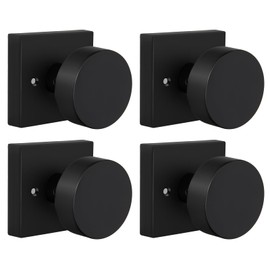 goldenwarm Black Dummy Door Knobs, Zinc Alloy Square Ball Matte Black Dummy Door Knobs for Hallways, Kitchens, Heavy Duty Door Knob Bulk - Modern & Stylish(2 Pairs / 4 Pieces)