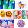 9 Rolls Crepe Paper Craft Streamers Hanging Rainbow Crepe Paper