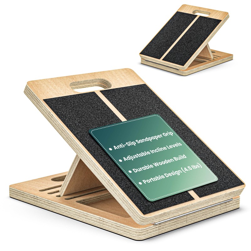 Calf Stretcher – Wooden Portable Slant Board for Calf Stretching