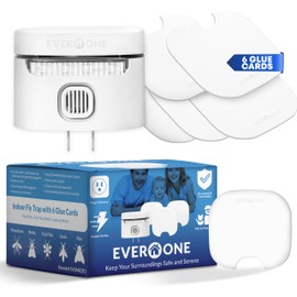 EverOne Indoor Fly Trap Device with 6 Glue Cards – Effective Plug-in Flying Insect Trap for Home – Bug Catcher and Mosquito Killer – Sticky Traps for Flies, Gnats, and Moths