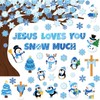 Zonon 114 Pcs Winter Bulletin Board Decorations Christmas Christian Tree