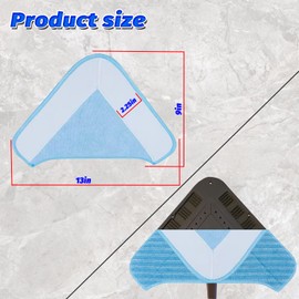 Triangle Mop Pad Replacement for PureClean Steam Cleaner,Fit for PurSteam ThermaPro Elite,Compatible with PureClean XL Rolling Steam Cleaner (6-Pack)