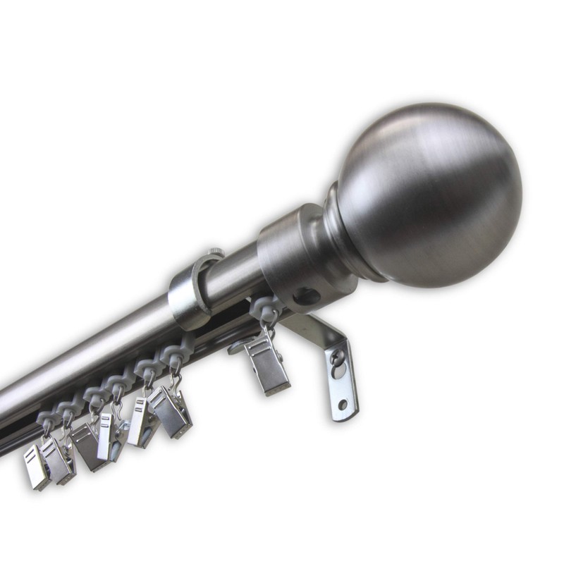 Rod Desyne Ball Cordless Traverse Rod 36-72" - Brass Nickel