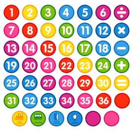 FaCraft Boho Line Up Spots for Classroom Floor - 48Pcs Floor Numbers for Classroom Lining Up Waterproof Number Stickers Markers for Preschool Kindergarten Elementary Back to School Teacher Must Haves
