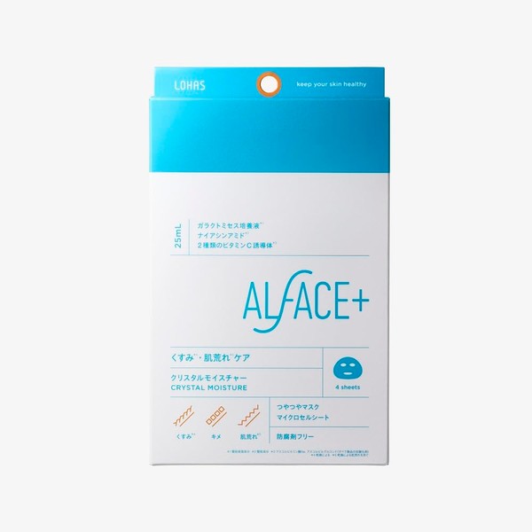 ALFACE Crystal Moisture, 4 Pieces, Dullness/Rough Skin Care, Glossy Mask,