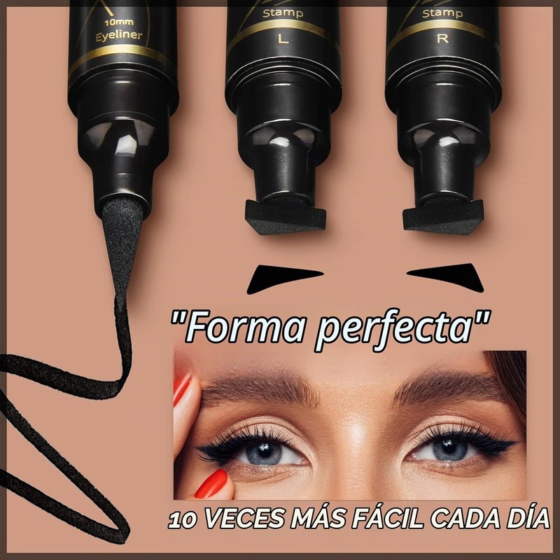 Sellos delineador ojos waterproof Anglicolor 2‑Pack negro – cat eye