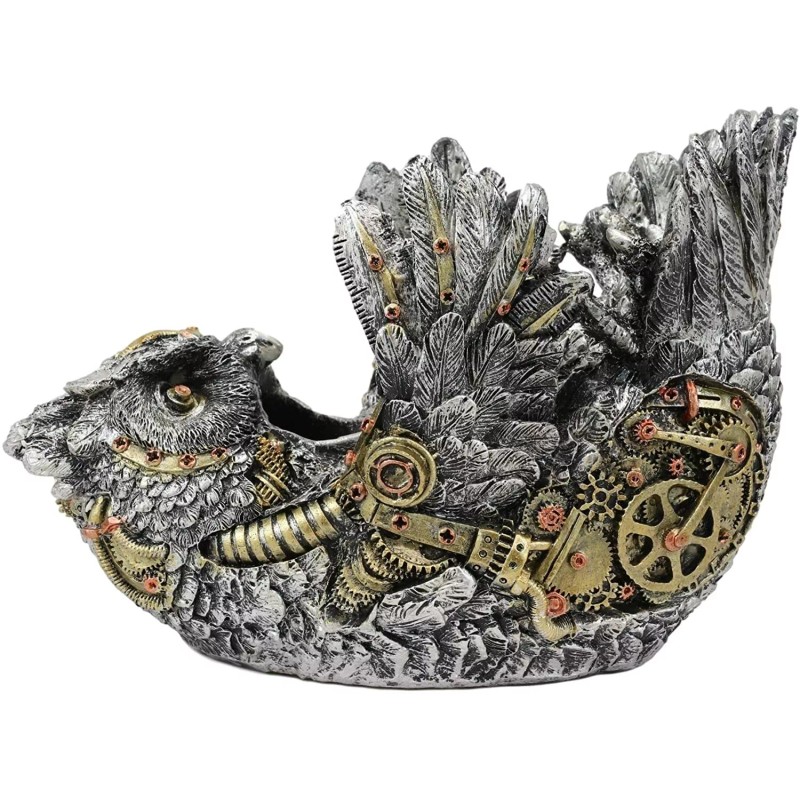 Ebros Steampunk Great Horned Owl Wine Bottle Holder with Painted