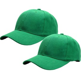 2pcs Baseball Cap for Men Women Adjustable Size for Outdoor Activities, Kelly Green/Kelly Green, One size