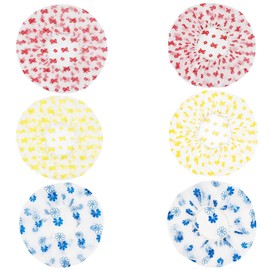 Hash Waterproof Shower Caps 3, 6 Packs, Reusable Shower Hat Bath Cap with Elastic Band Large Plastic Soft Headband Eco Hats for Long Hair Women Ladies Girls Kids Spa Salon (3pcs)