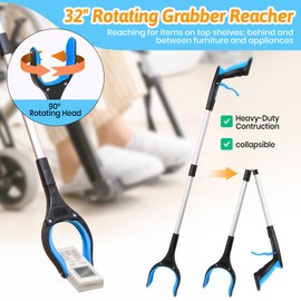 CAidRE 7PC Hip Kit, Hip Kit for Seniors Total Hip Replacement Prime, Mobility Aids with Reacher Grabber,Shoe Horn,Sock Aid,Leg Lifter,Shower Brush,Back Scratcher,Car Handle Assist for Surgery Recovery