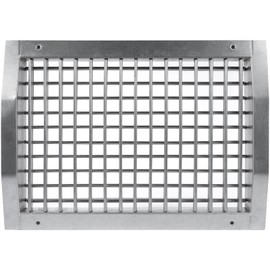Repa Market 13" x 9" Inch Air Exhaust Grille for Round Ducts - 2 Adjustable Louvre Blades - Galvanized Air Supply Vent Cover - Side Fit Round Surface Canal Ducting from 19.68" to 35.43" Inches