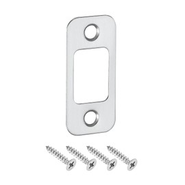 uxcell Door Strike Plate, 57mm x 25.5mm Stainless Steel Latch Deadbolt Replacement Lock Strike Plate for Door Frame Door Jamb Reinforcement, Silver