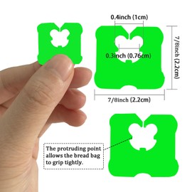100 Pieces Reusable Plastic Bread Bag Clips Keep Your Food Fresh Longer After Opening 7/8 x 7/8 inches (Green)
