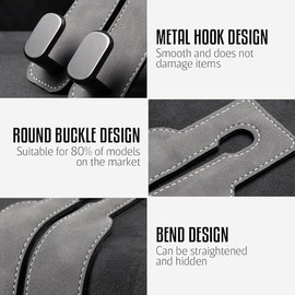 Gancho Doble para Asiento Auto, Porta Bolsos y Maletas, Resistente，gris