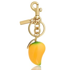 SOOFOTOO Bag Charm, Cute 3D Imitation Resin Mango Fruit Bag Charm Key Chain Accessory Purse Charms Keyring Gifts for Women