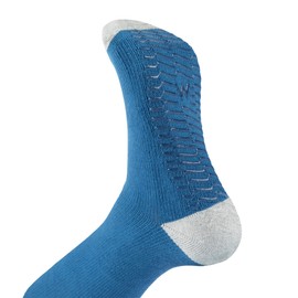 Wellow Wide Calf Grip Compression Socks for Men & Women, Non-Slip Socks, 18-25 mmHg Made with Viscose from Bamboo, Nurses & Pregnancy Support, Relieves Swelling, Knee High, MD, Cobalt