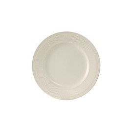 Tuxton China HEA-071 Plate, 7" Diameter, Round, Wide Rim, Embossed, Microwave and Dishwasher Safe, Oven Proof, Fully Vitrified, Ceramic, Hampshire, American White/Eggshell, Pack of 36