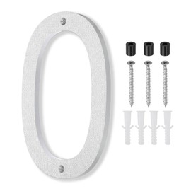 PATIKIL 10 Inch House Number, House Address Numbers Sign Large Floating Modern with Screws for Outside Door Wall Street, Silver, 0