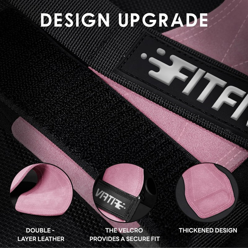 FITFIV Weight Lifting Wrist Strap, Double Leather Weightlifting Wrist Straps