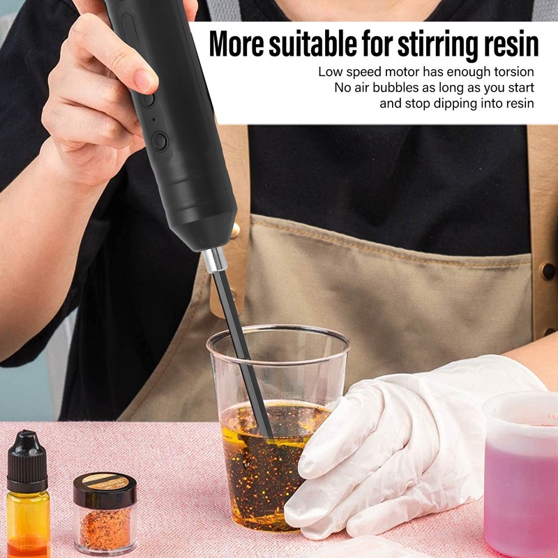 Epoxy Resin Mixer Electric Rechargeable Machine Kit with 2 Paddles