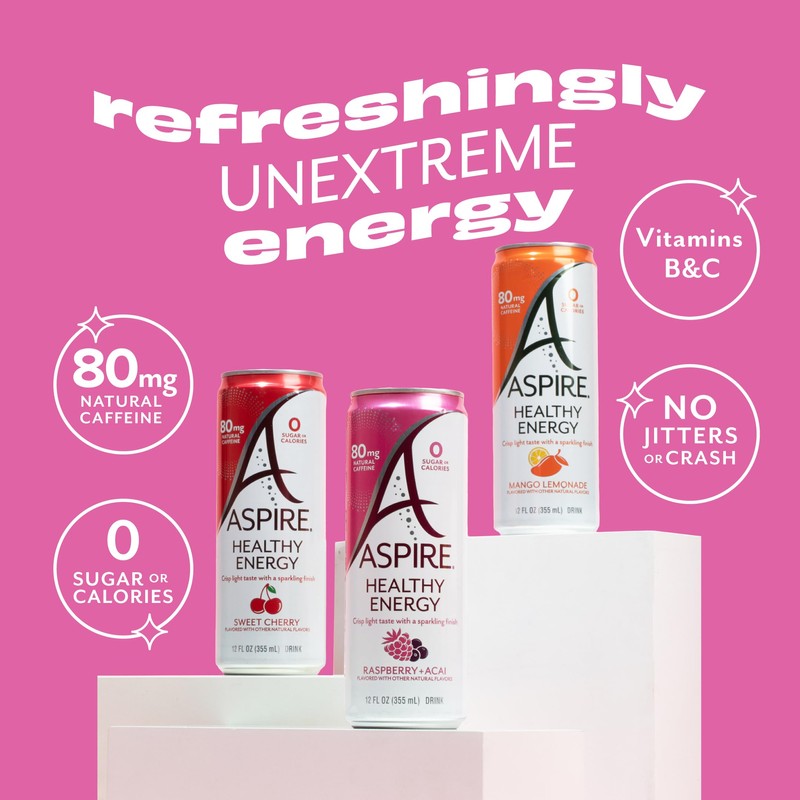 ASPIRE® Classics Variety Pack, Healthy Energy Drink 80mg Natural Caffeine,