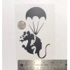 Unbranded Banksy Paratrooper Rat BLACK vinyl decal weatherproof dishwasher-saf