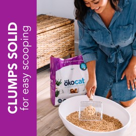ökocat Less Mess Low Tracking Wood Clumping Cat Litter Mini- Pellets, Unscented, 27.5 pounds XL - Natural Ingredients, Stops Odor, Clumps Solid, 99% Dust Free, Great for Long-Hair Breeds