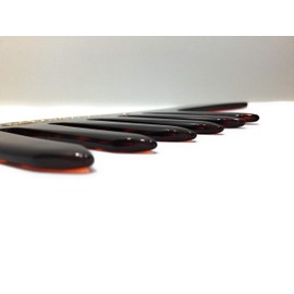 Strähnenboy Curling Comb Toothing Very Coarse Havana Brown 16.5 cm - 6.5 Inches - Flexible - 6 Wide Teeth Handmade Highlight Comb Styling Comb Pocket Comb (053 hav)