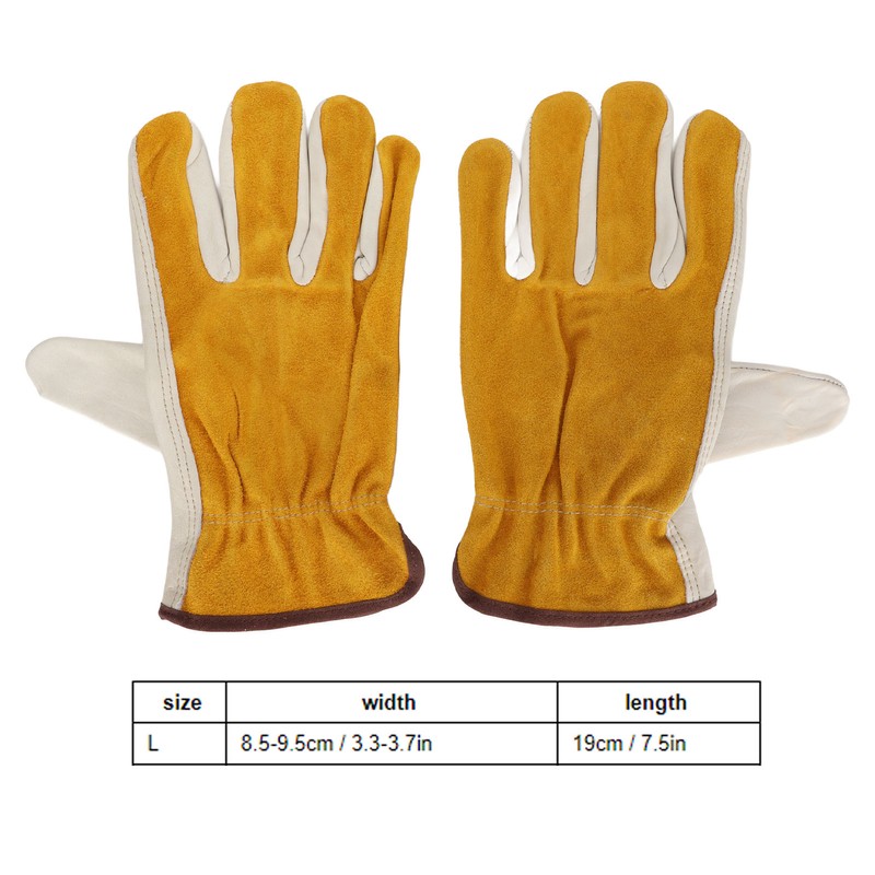 Garden Cowhide Gloves Puncture Proof Wearproof Full Finger Leather Gloves