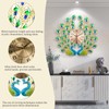 FMTAD Large Peacock Wall Clock Silent Non-Ticking,3D Creative Luxury Decorative
