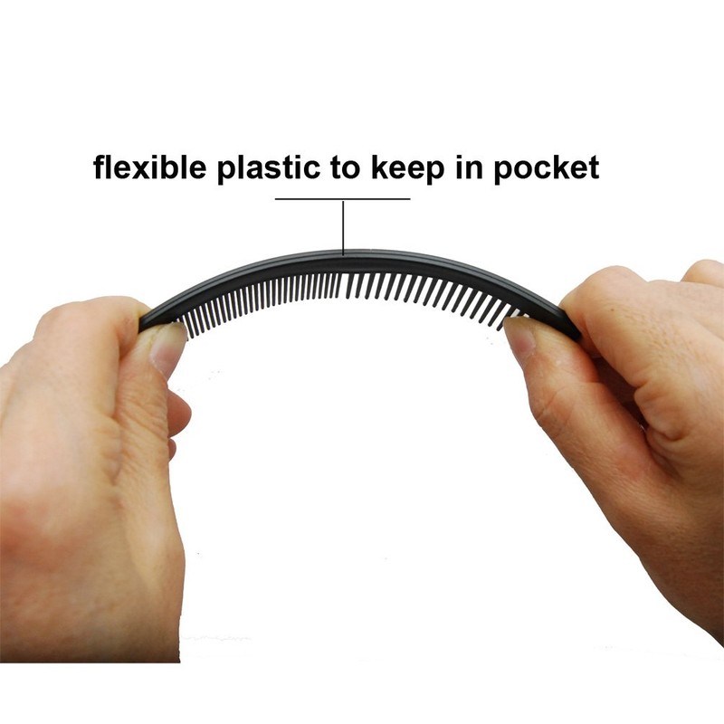Favorict (12 Pack) Flexible Thin 5" Pocket Hair Comb Beard