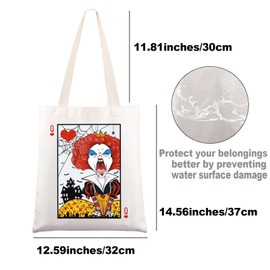 G2TUP Queen Of Hearts Tote Bag Queen Of Hearts Poker Gifts Wonderland Shoulder Bag Alice Tote Bag (Q CA)