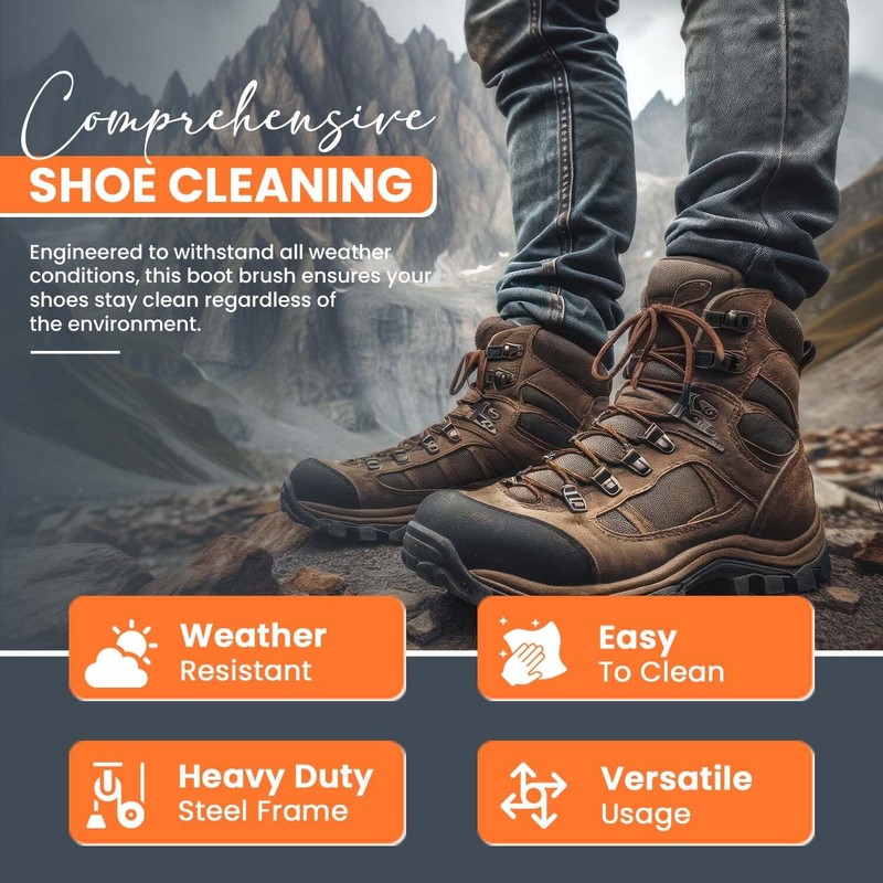 Toughty Boot Scrubber - Heavy-Duty All-Weather Shoe Cleaner with Scraper