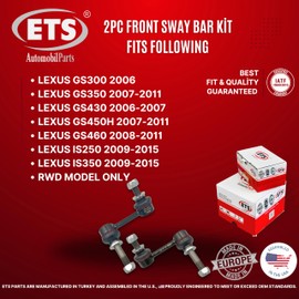 ETS 2Pc - Made in Europe - Front Stabilizer Sway Bar End Link Kit Left & Right fits Lexus GS300 GS350 GS450h GS460 IS250 IS350, K750104 K750109