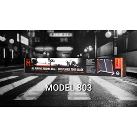 Mylec PVC Junior Hockey Folding Goal for Indoor + Outdoor (54 x 44 Inches), Lightweight & Portable, Sleeve Netting System (Red, 15 Pounds)