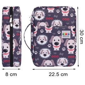 JAKAGO Large Pencil Case Big Capacity Holds 220 Colored Pencils,Portable Waterproof Storage Stationery Bag,Great Gift for Women/Man/Student/Artist (Dog)