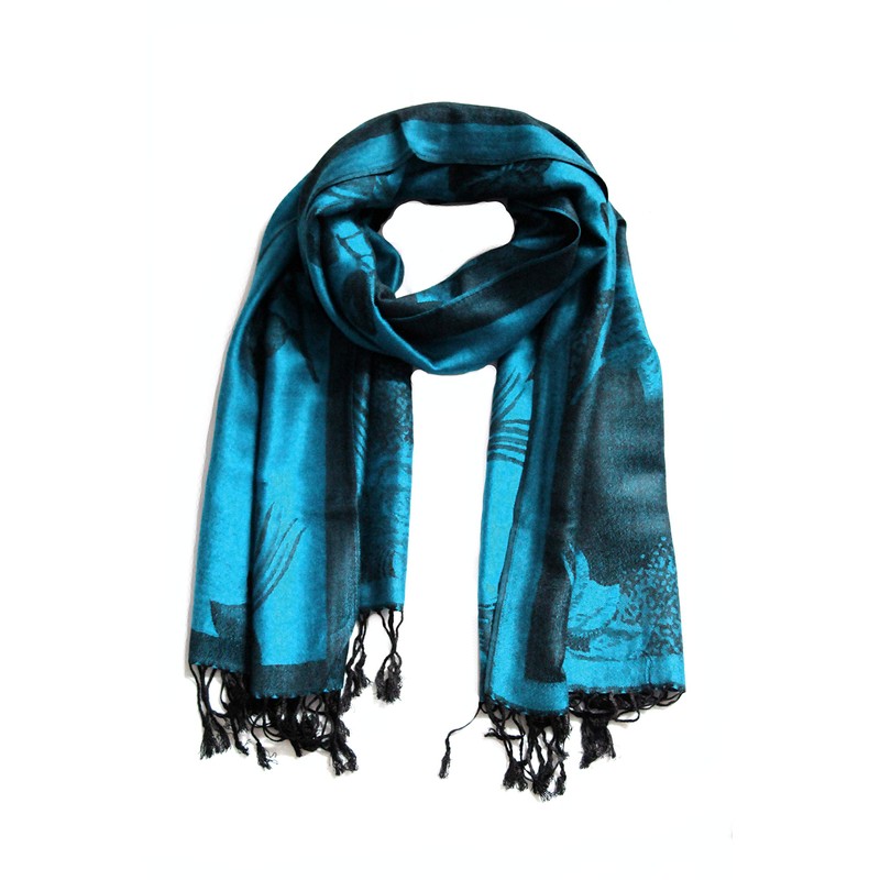 Sakkas Lightweight Two Tone Rose Floderal Design Pashmina Shawl /