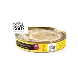 Riga Gold Delicatesse Brisling Sardines in Olive Oil with Lemon - 120g (Pack of 2)