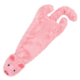 Best Pet Supplies 2-in-1 Stuffless Squeaky Dog Toys with Soft, Durable Fabric for Small, Medium, and Large Pets, No Stuffing for Indoor Play, Holds a Plastic Bottle - Pig, Medium