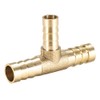 sourcing map Tee Brass Barb Fitting Reducer 3 Way, Fit
