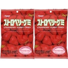 Kasugai Strawberry Gummy Candy 3.77oz (2 Pack)