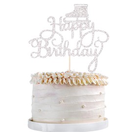 Qertesl - Decoración para tartas de patinaje sobre hielo, cartel de feliz cumpleaños, amante del patinaje sobre hielo, decoración de pasteles de cumpleaños, decoración temática deportiva, decoración de pasteles para niños y niñas (plateado)