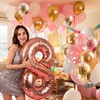 Pink Gold Confetti Balloons 12 inch White Pink Gold Birthday