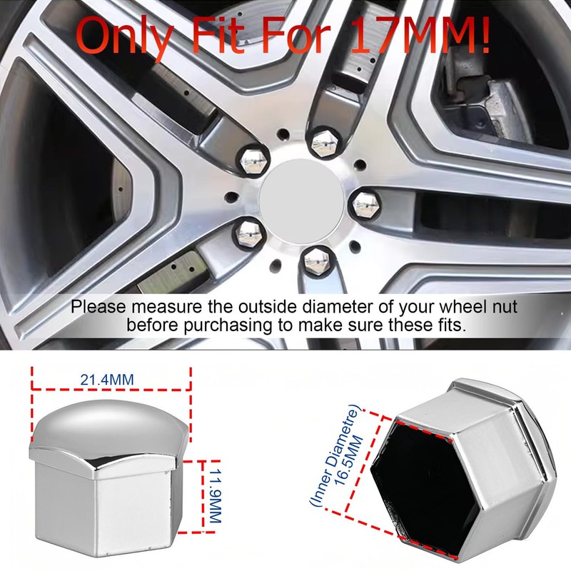 Kalmaegee 20PCS 17MM Wheel Nut Covers Universal Car Wheel Lug