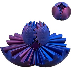 Bettinay 3D Printed Fidget Toy, Steampunk Whirling Cube Gear Ball, Turning Toys for Adults Kids Stress and Relaxing