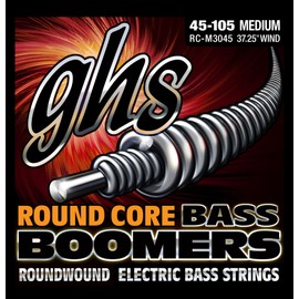 GHS Strings RC-M3045 Round Core Bass Boomers, 4-Set, Medium Gauge, 45-105, (37.25" winding)